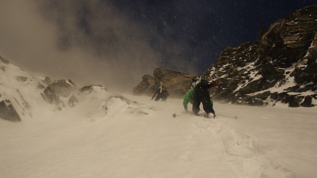 Mike and Phil work through the wind 